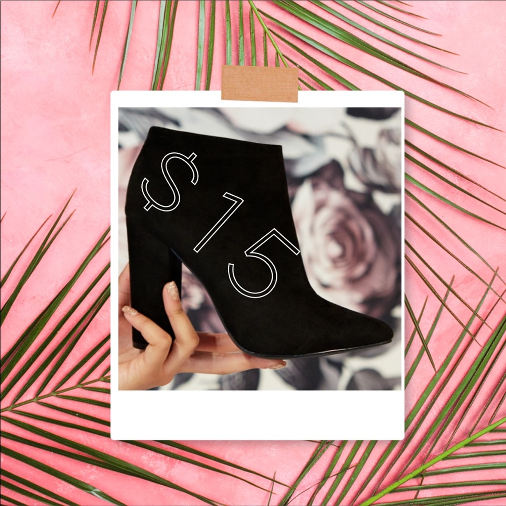 Black Suede Booties. Brand New!!!